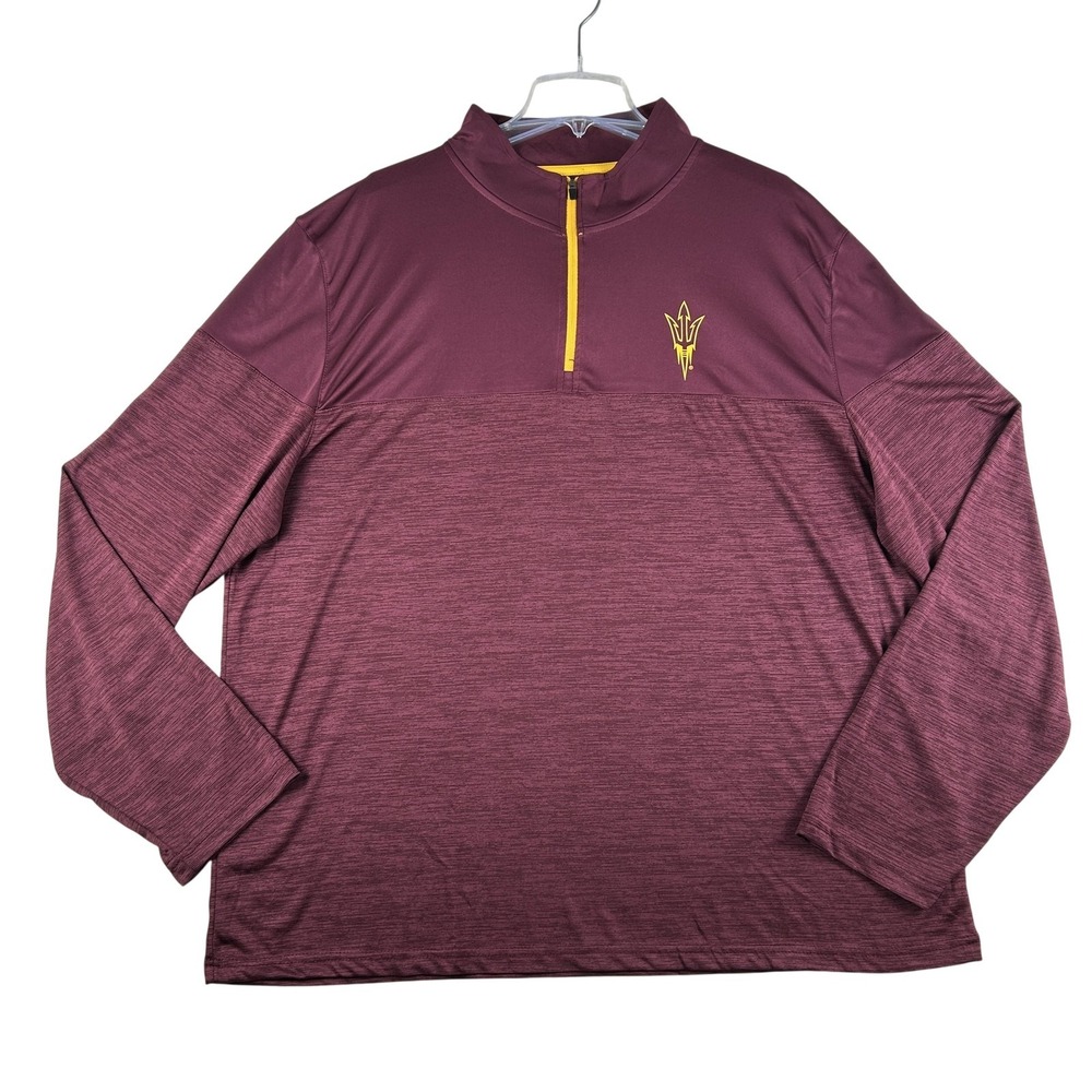 Arizona State Sun Devils Shirt Mens 3XL Red NCAA Football Colosseum Quarter Zip